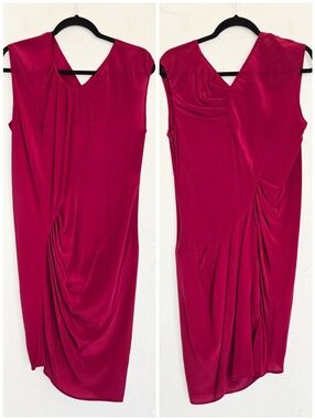 Thakoon Silk Draped Red Maroon Dress, 8